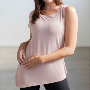 SAVVI MD Light Rose Pink (Light Mauve) Asymmetrical DARCY Top